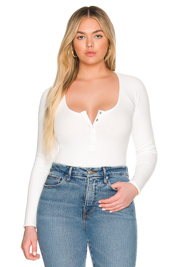 view 2 of 10 The Feel Good Long Sleeve Bodysuit in White001