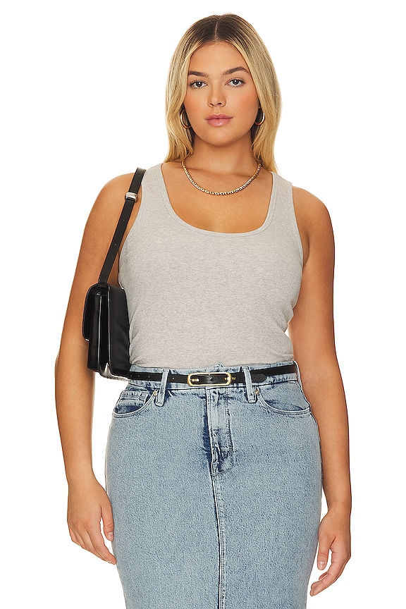 view 2 of 8 Heritage Scoop Tank Top in Heather Grey 001