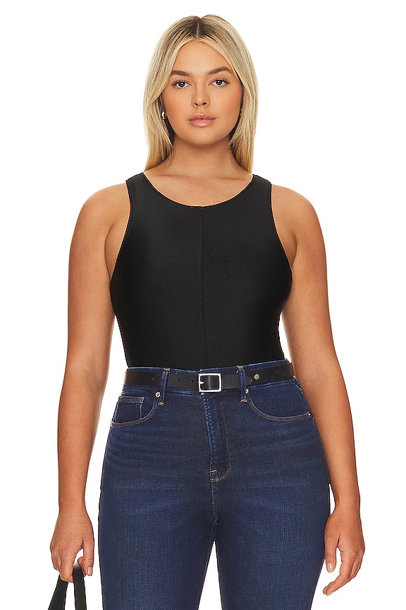 view 2 of 10 High Shine Compression Bodysuit in Black001