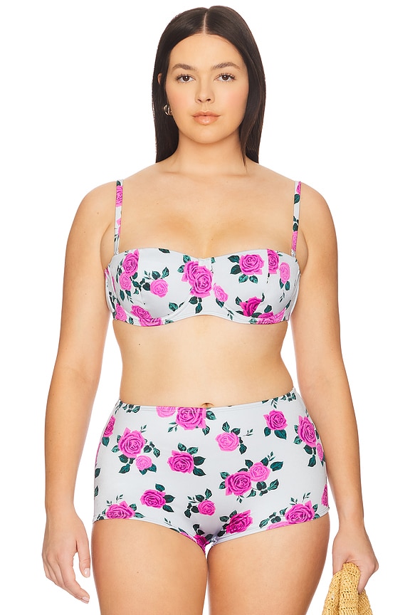 view 2 of 10 Satin Underwire Bikini Top in Vintage Rose001