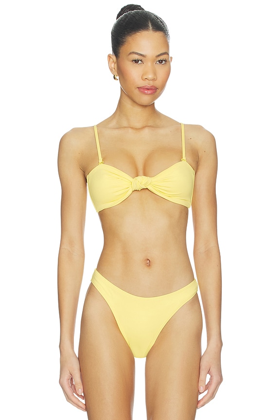 view 2 of 5 TOP BIKINI BANDA MATTE TWIST in Lemon Light