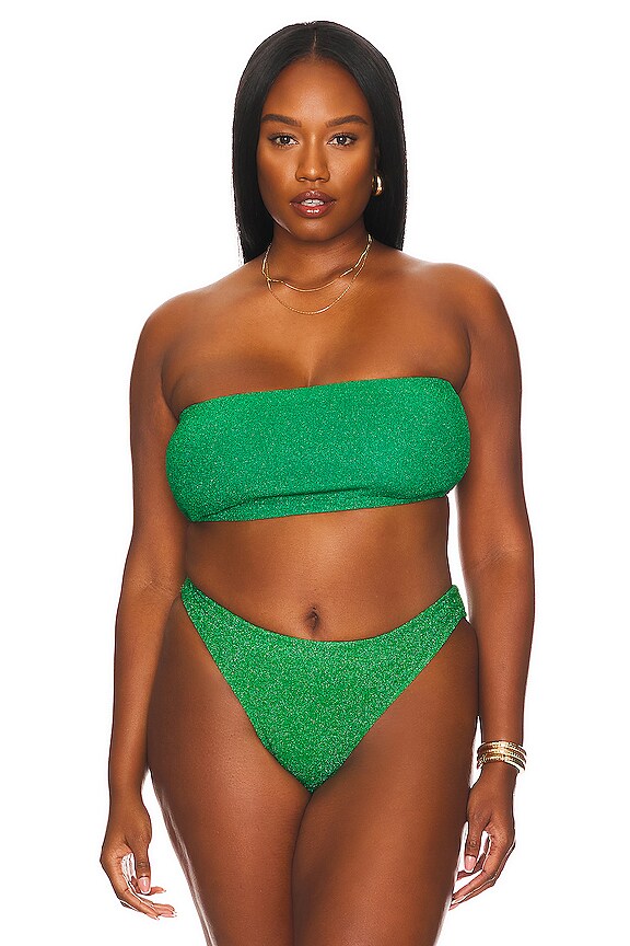 view 2 of 10 Band Bikini Top in Summer Green