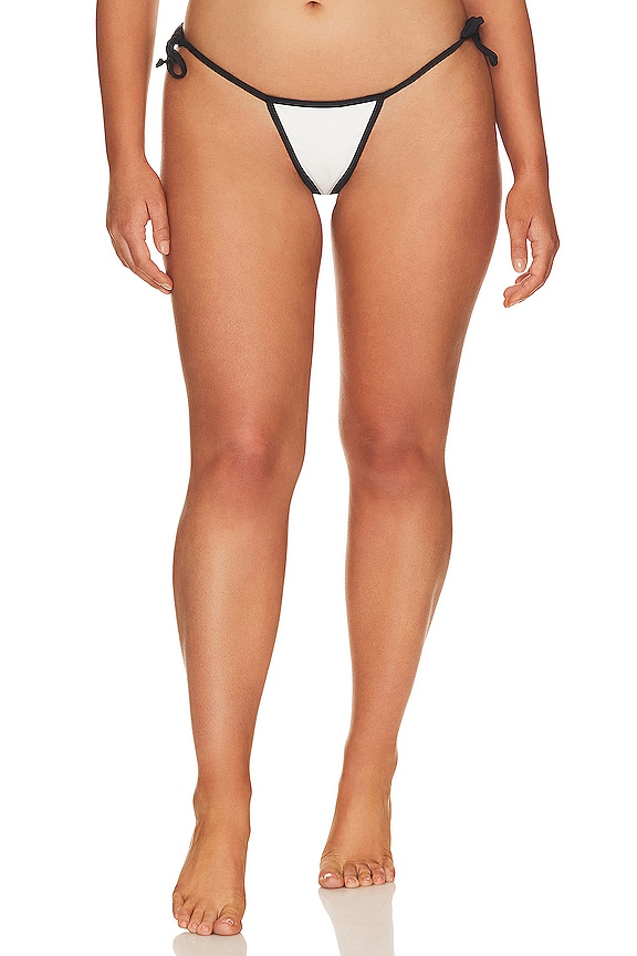 view 2 of 8 Varsity Triangle Bikini Bottom in White001
