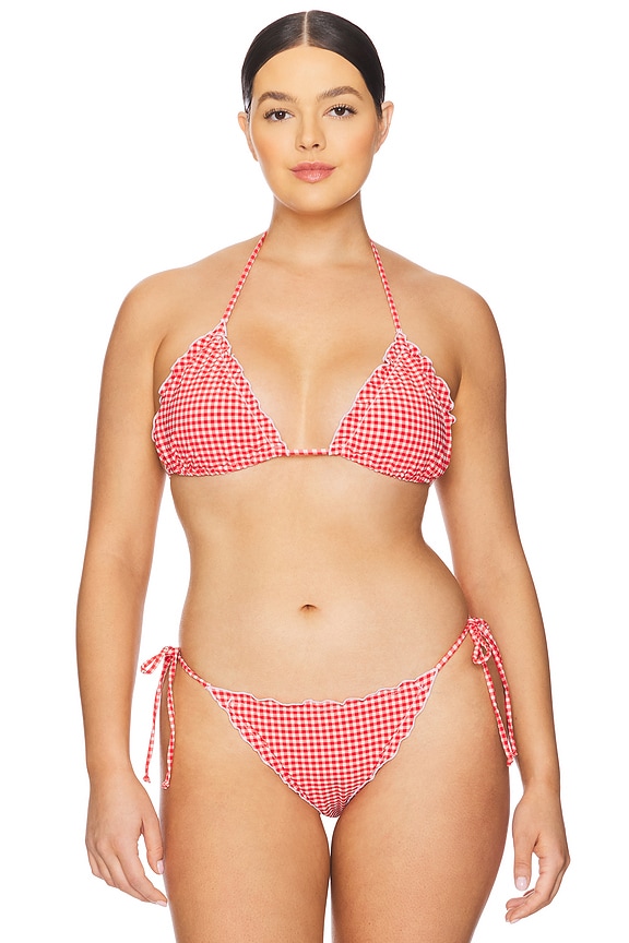 view 2 of 9 HAUT DE MAILLOT DE BAIN GINGHAM LATTICE EDGE in Grenadine Gingham001
