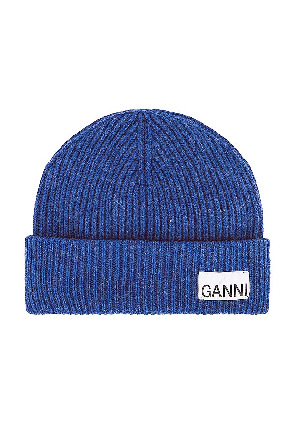 view 2 of 3 Light Structured Rib Knit Beanie in Nautical Blue