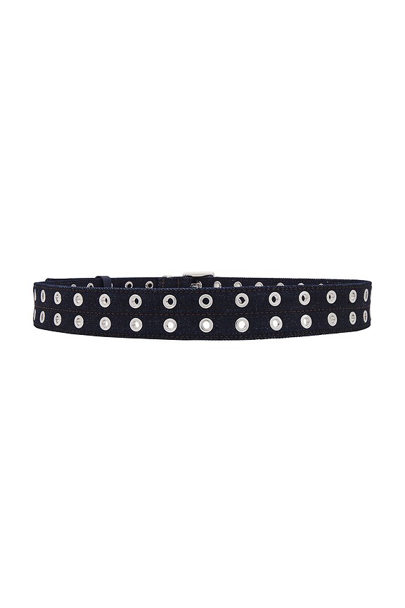 view 2 of 3 Double Eyelet Belt Denim in Dark Navy