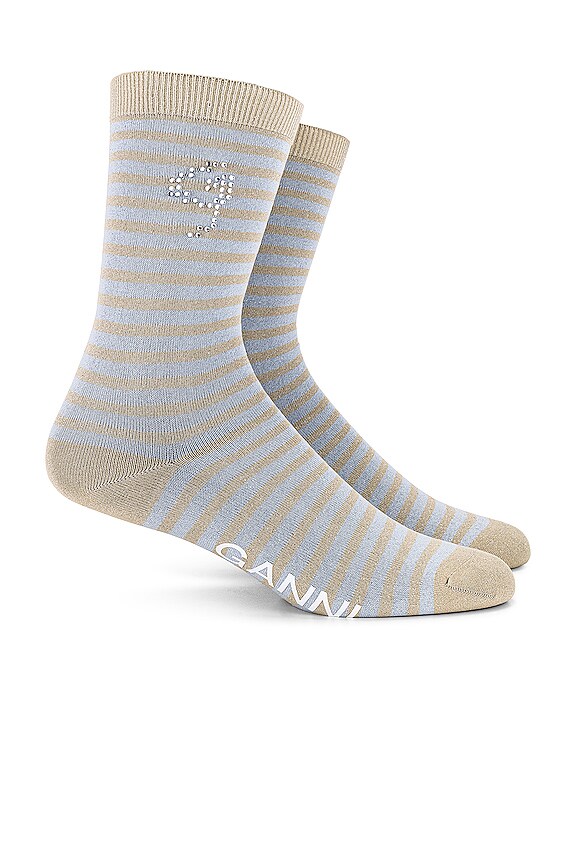 view 2 of 3 Striped Socks in Heather