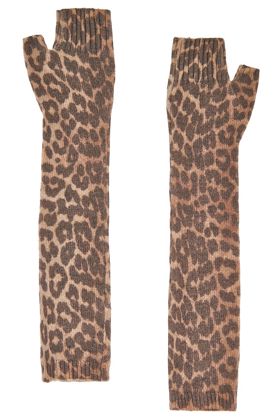 view 2 of 2 Graphic Wool Knit Sleeve Warmers in Almond Milk