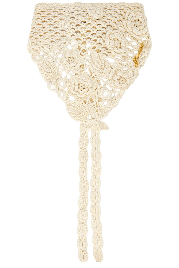 view 1 of 2 Crochet Head Scarf in Egret