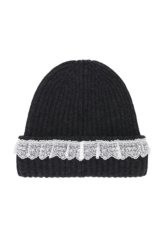 view 2 of 2 Compact Wool Lace Beanie in Phantom