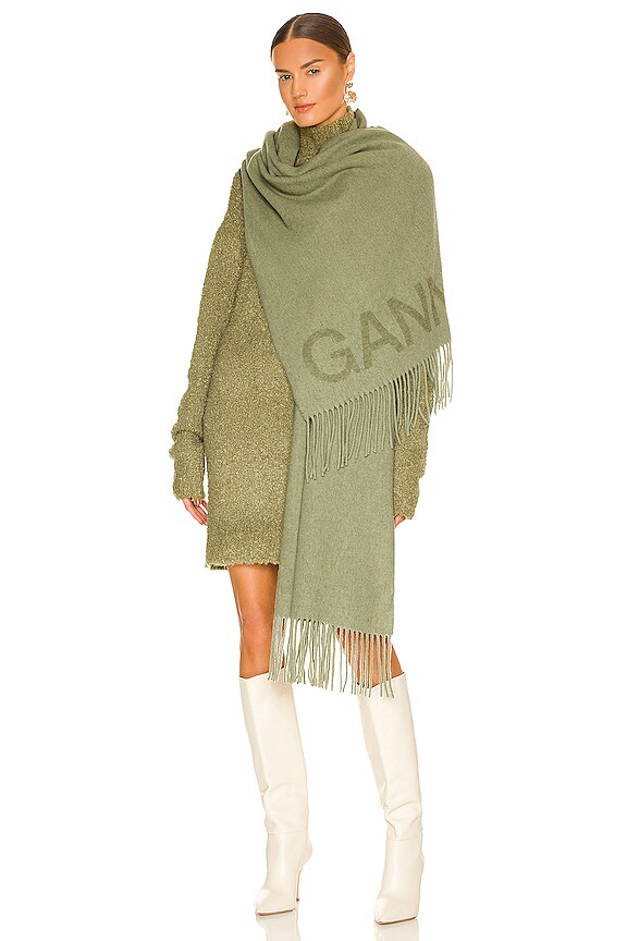 view 1 of 4 Wool Mix Logo Scarf in Margarita