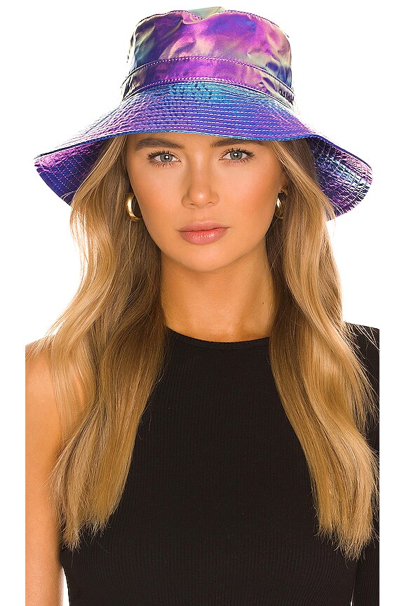 view 1 of 3 Quilted Recycled Tech Bucket Hat in Rainbow