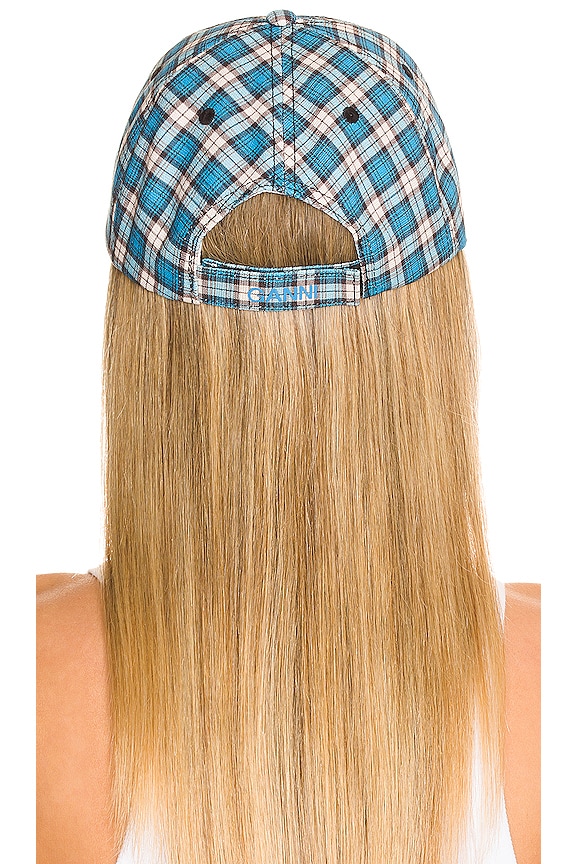 view 2 of 3 CASQUETTE CANVAS in Check Azure Blue