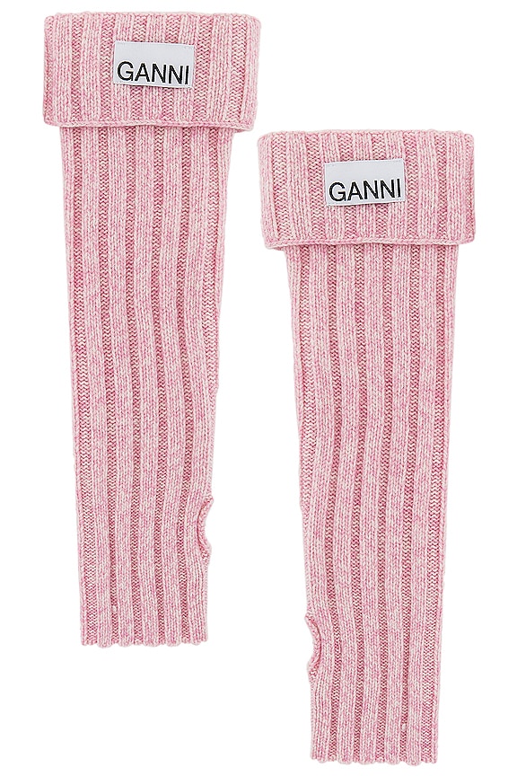 view 2 of 2 Structured Rib Wrist Warmers in Lilac Sachet