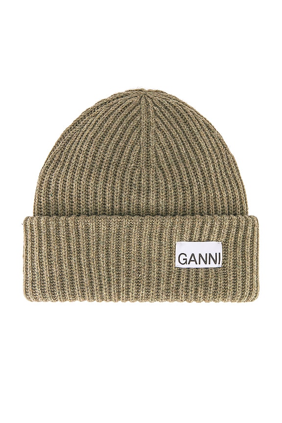 view 2 of 3 Structured Rib Beanie in Dusty Olive