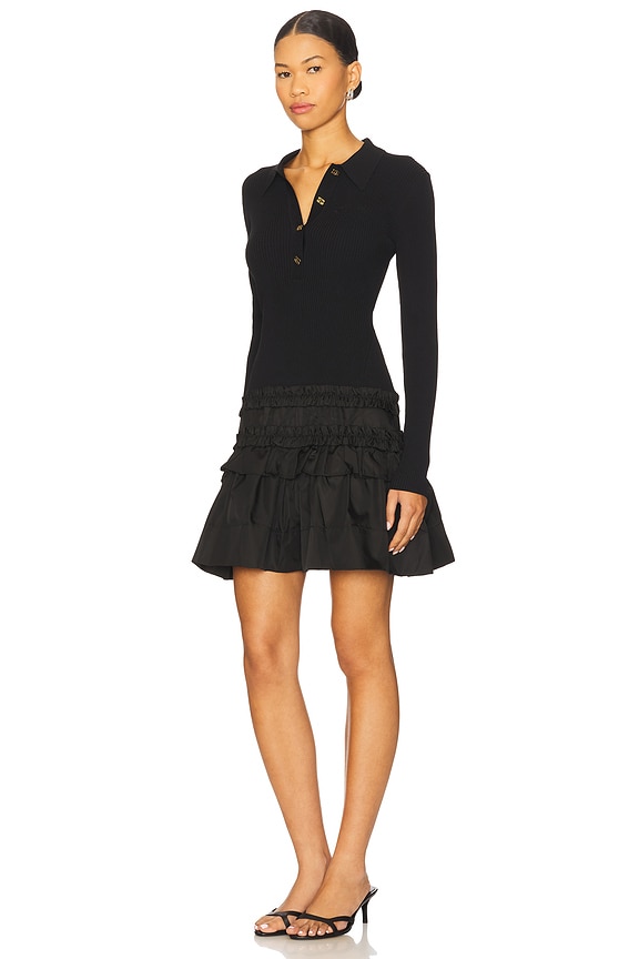 view 2 of 3 Melange Rib Knit Mini Dress in Black