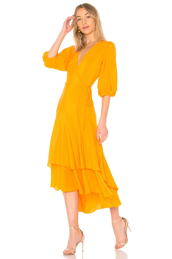 view 2 of 3 VESTIDO WILKIE SEERSUCKER in Turmeric Orange