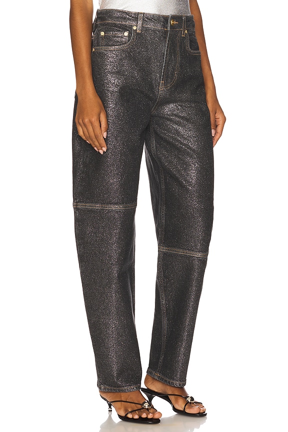 view 2 of 6 Shimmery Foil Denim Stary in Washed Black