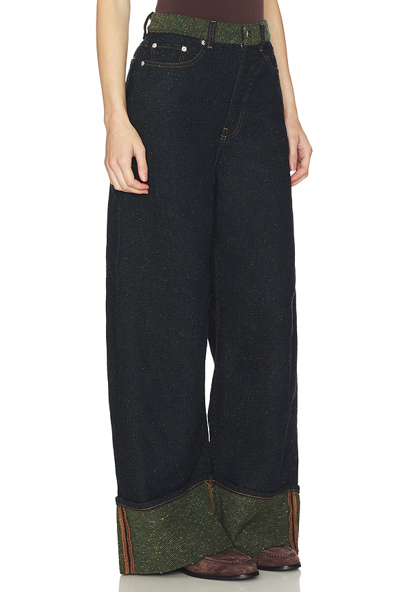 view 2 of 6 Melange Twill Denim Baggy Jeans Fold-up in Phantom