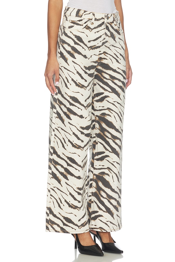 view 2 of 6 Print Denim Lari Jeans in Egret