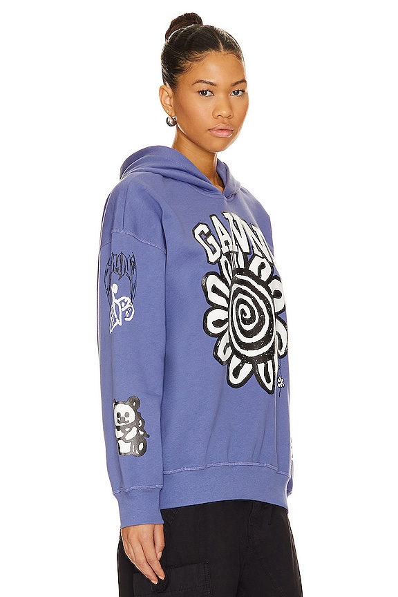 view 2 of 5 SWEAT À CAPUCHE ISOLI MEGA FLOWER in Gray Blue