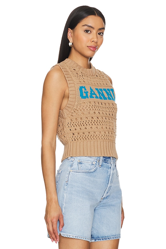 view 2 of 4 DÉBARDEUR COURT EN CORDE DE COTON in Tiger's Eye