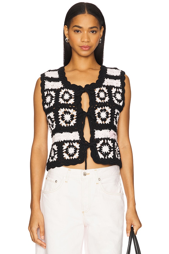 view 2 of 5 Crochet Vest in Primrose Pink