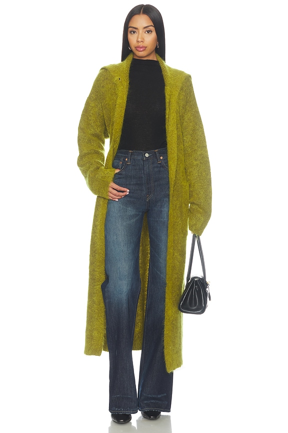 Brushed Mohair Long Cardigan
