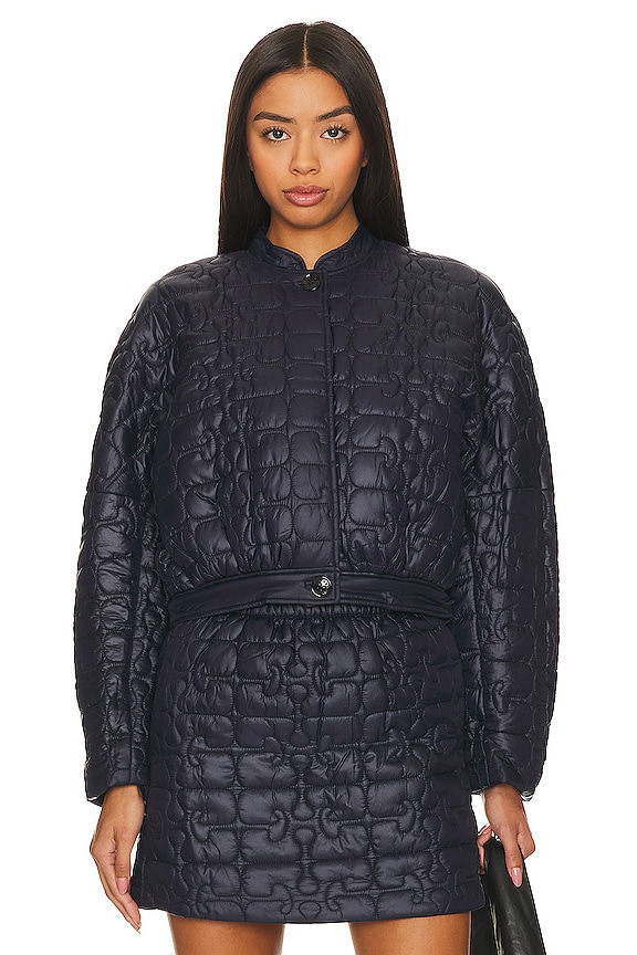 view 2 of 5 Shiny Quilt Jacket in Sky Captain