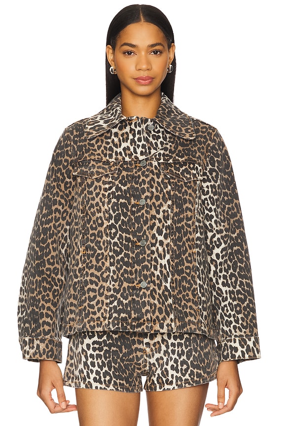 view 2 of 5 Print Denim Jacket in Leopard