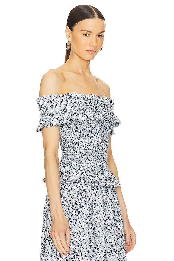 view 2 of 4 Off-shoulder Smock Top in Glacier Lake