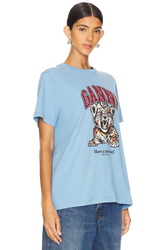 view 2 of 4 Basic Tiger T-Shirt in Blissful Blue