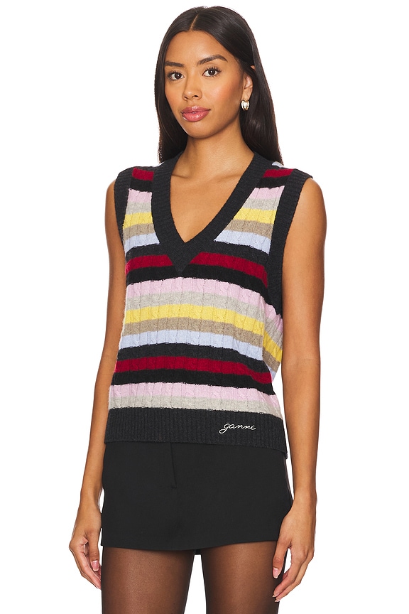 view 2 of 5 TOP SANS MANCHES LOGO in Multicolour