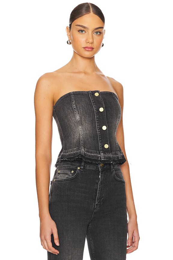 view 2 of 5 BUSTIER in Washed Black & Black