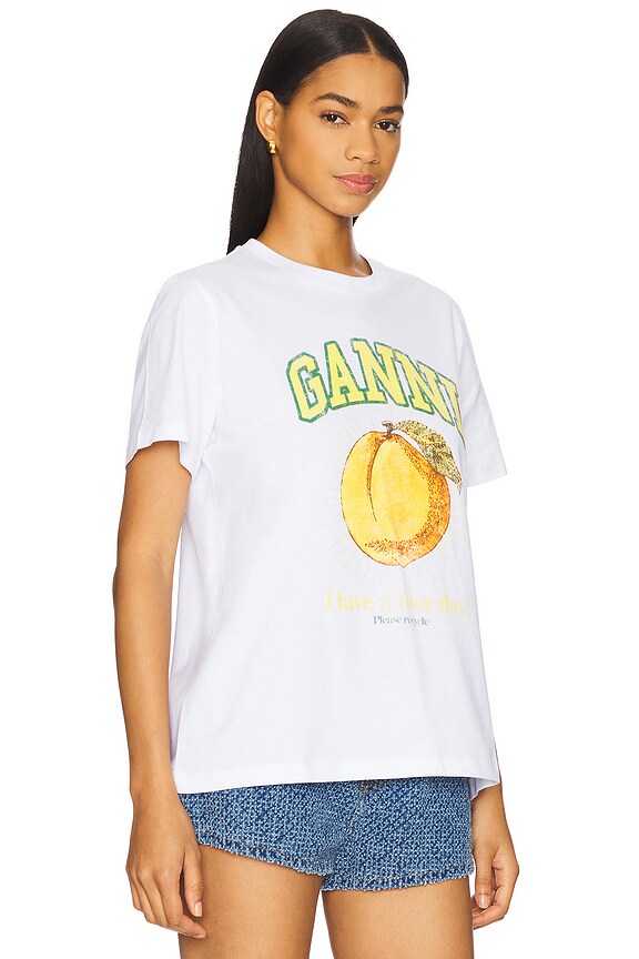 view 2 of 4 Peach Relaxed T-shirt in Bright White