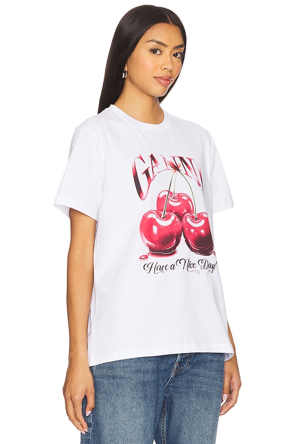view 2 of 4 Cherry Relaxed T-shirt in Bright White