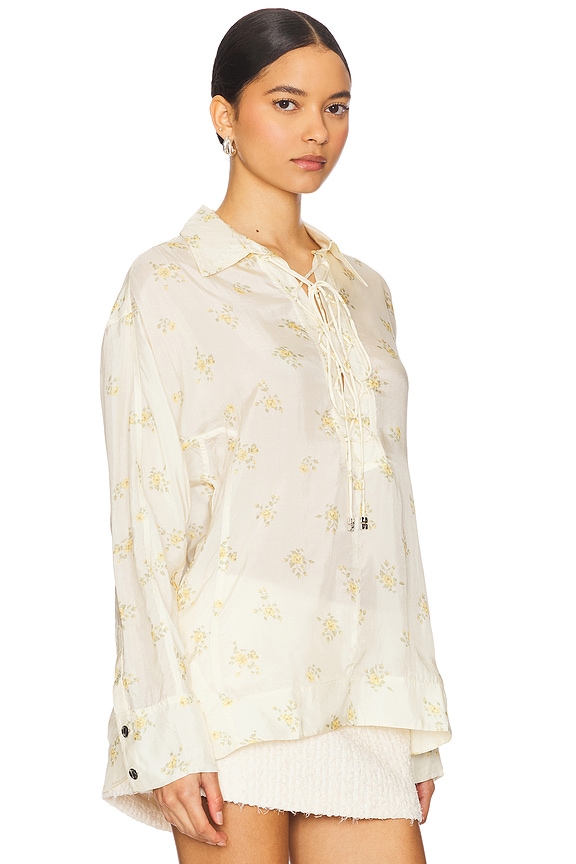 view 2 of 4 x REVOLVE Printed Viscose Habotai Tie String Shirt in Antique White