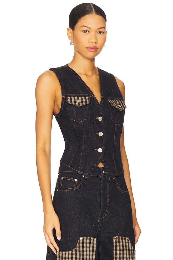 view 2 of 4 Neppy Denim Vest in Dark Blue Stone