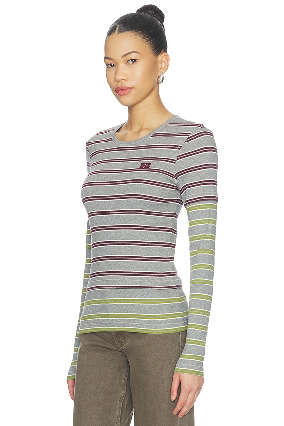 view 2 of 5 Soft Cotton Rib Long Sleeve Double Layer Top in Port Royale