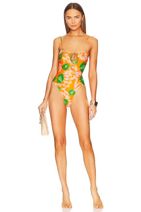 view 1 of 3 MAILLOT DE BAIN 1 PIÈCE HIGH CUT in Vibrant Orange