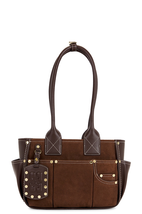 view 1 of 4 Posy Small Recycled Suede Bag in Chicory Coffee