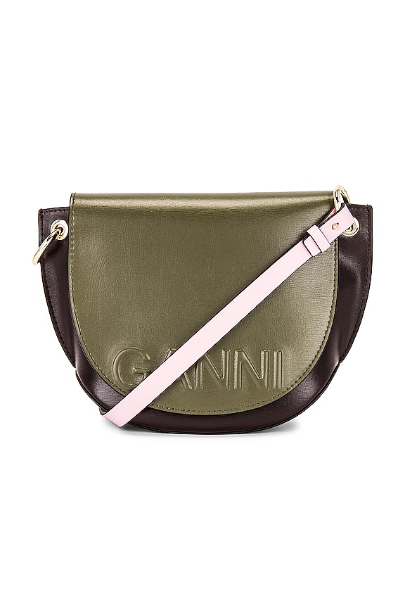 Ganni Banner Saddle Bag in Kalamata REVOLVE