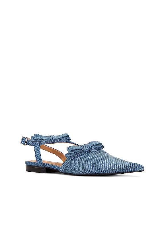 view 2 of 5 Pointy Cut Out Ballerina Flat in Denim