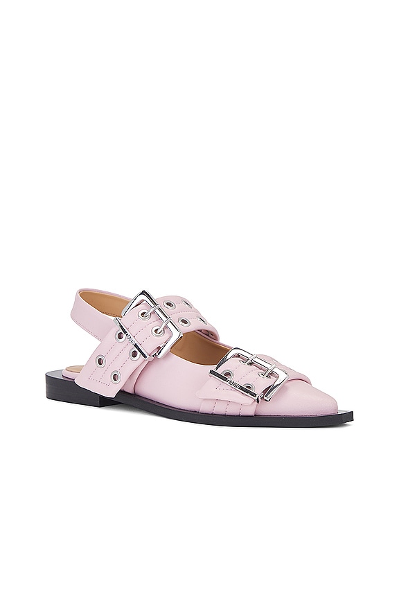 view 2 of 5 Feminine Buckle Ballerina in Chalk Pink