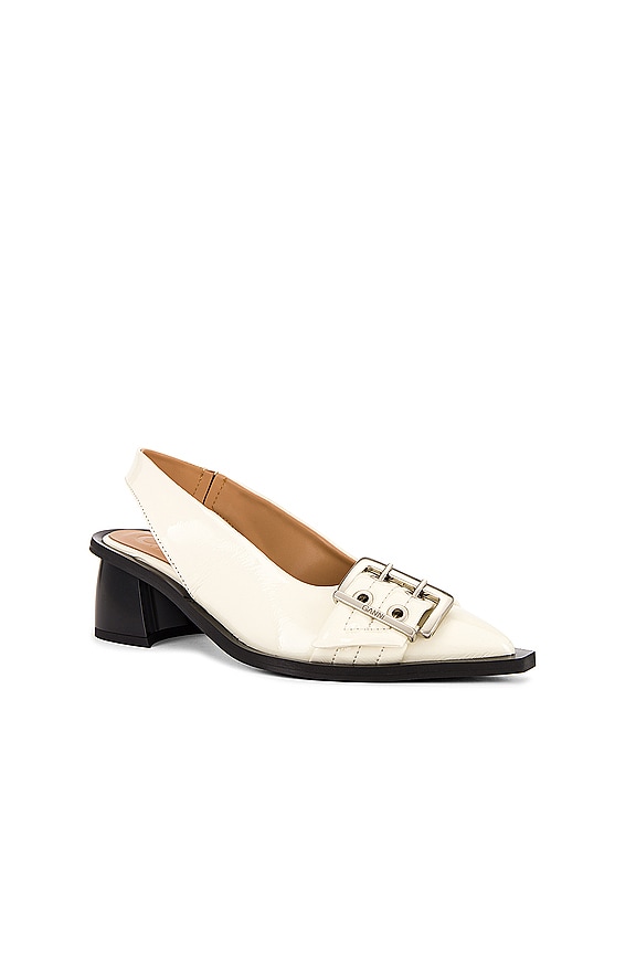 view 2 of 5 Feminine Buckle Slingback Pump in Egret