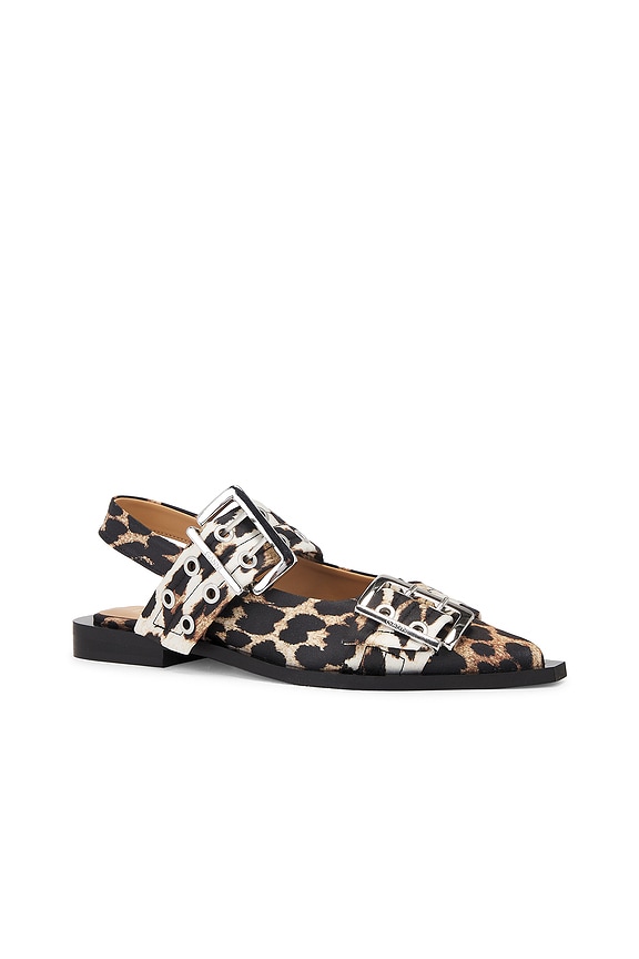 view 2 of 5 ZAPATO PLANO FEMININE BUCKLE BALLERINA in Leopard
