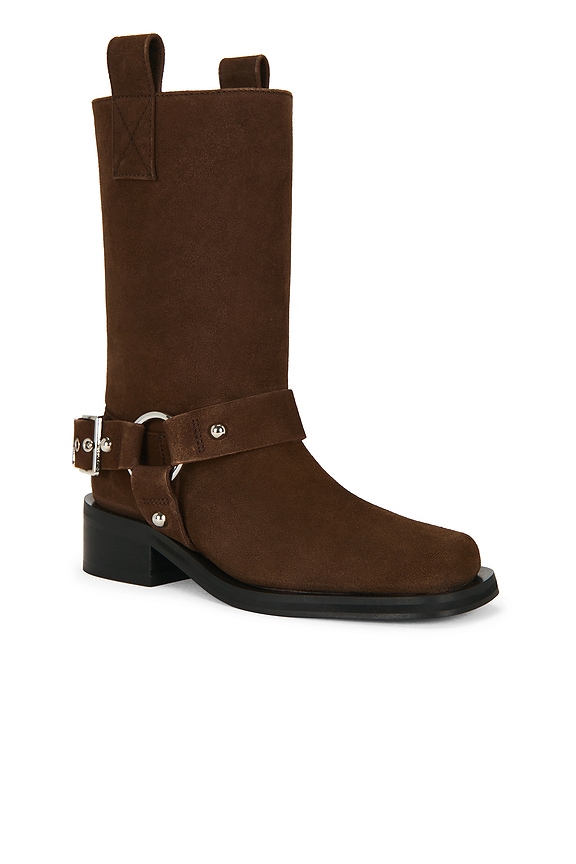 view 2 of 5 Mid Shaft Biker Boot in Chicory Coffee Suede