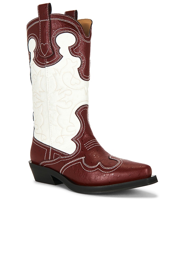 view 2 of 5 BOTA MID SHAFT EMBROIDERED WESTERN  in Brick Red