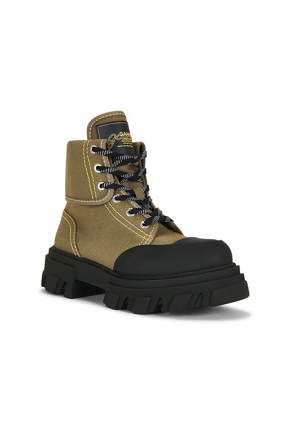 view 2 of 5 BOTTINES CLEATED CANVAS TRAIL in Military Olive