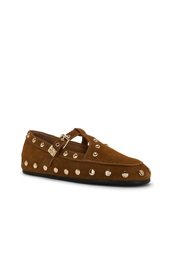 view 2 of 5 PLAT MARY JENNY STUDS  in Caramel Café Suede